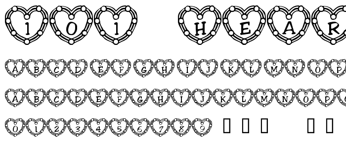 101! Heart Deco font